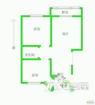 五一新村2室1厅1卫户型图