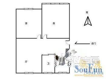 五一新村2室1厅1卫户型图