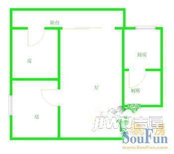 五一新村2室1厅1卫户型图