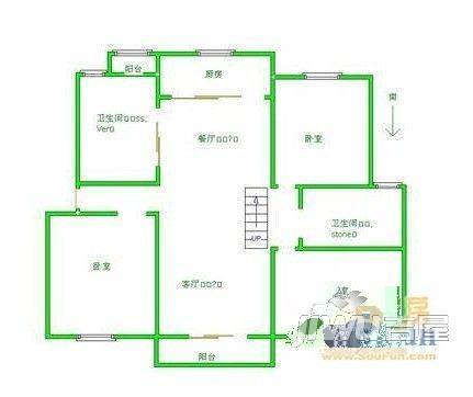 文峰花苑2室1厅1卫户型图