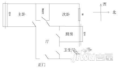 文峰花苑2室1厅1卫户型图