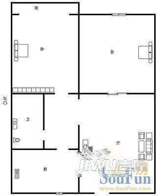 金恒家园3室2厅1卫户型图