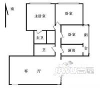 富春园3室1厅2卫户型图