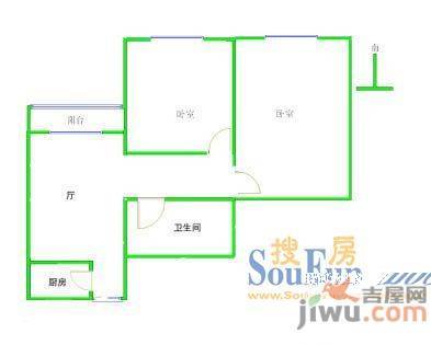 新桥新村2室1厅1卫户型图