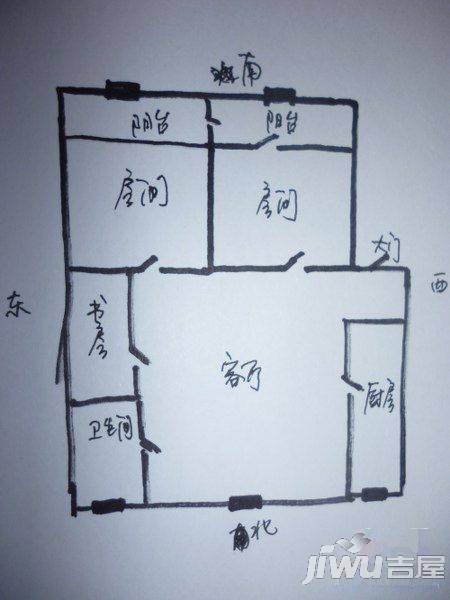 学田南苑2室1厅1卫户型图