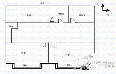 学田南苑2室1厅1卫户型图