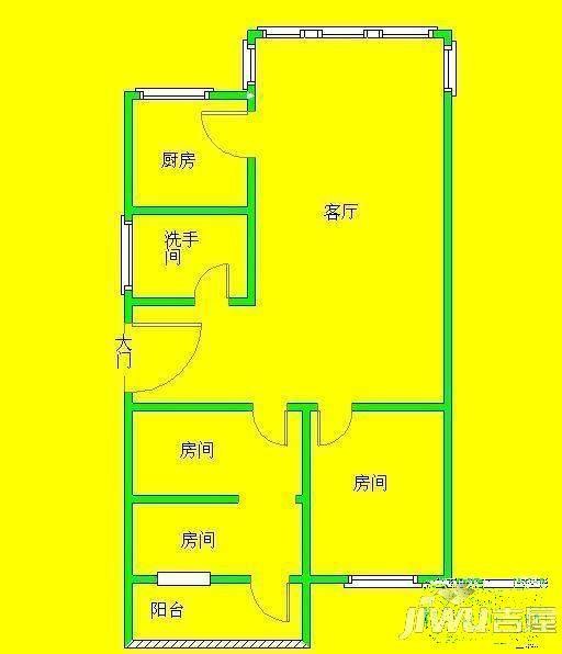 天虹花园3室2厅1卫95㎡户型图