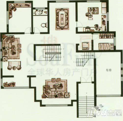 兆丰嘉园1室2厅1卫户型图