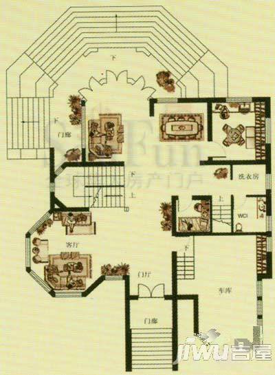 兆丰嘉园1室2厅1卫户型图