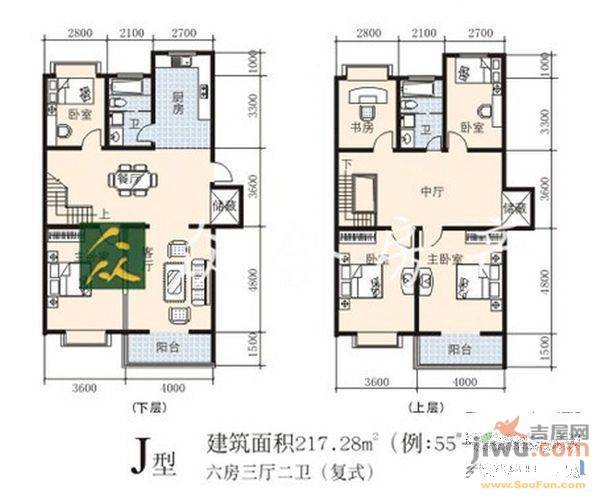 银州世纪家园2室2厅1卫户型图