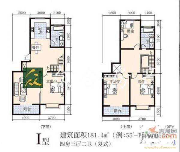 银州世纪家园2室2厅1卫户型图