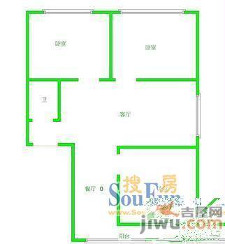 学田南苑2室1厅1卫户型图