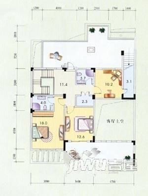 育才花苑1室1厅1卫户型图