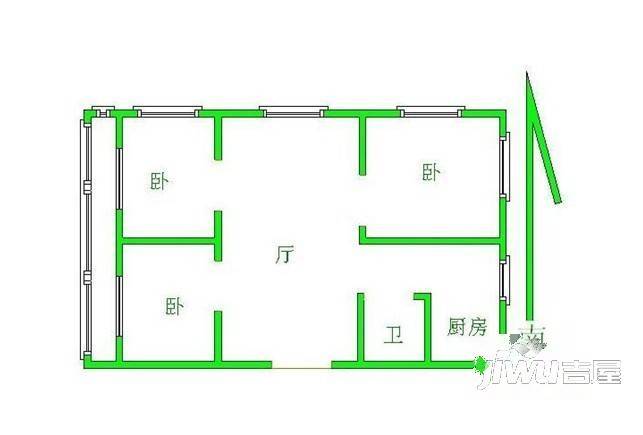 育才花苑1室1厅1卫户型图