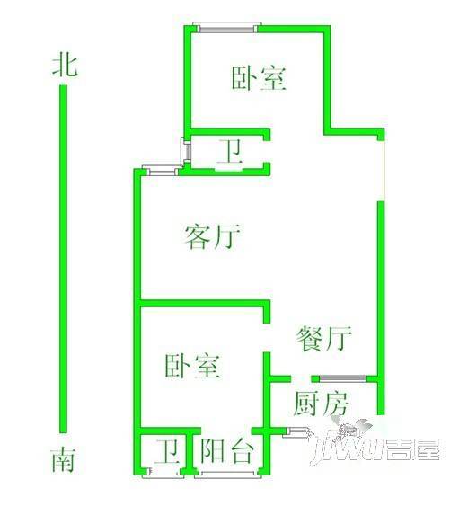 育才花苑1室1厅1卫户型图