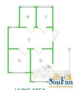 学田北苑2室1厅1卫户型图