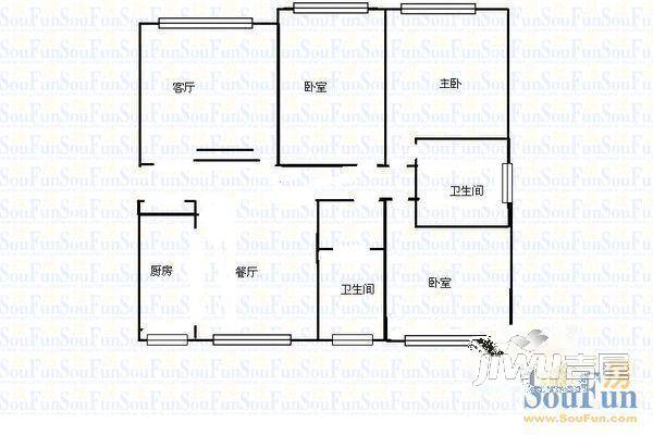 新城小区2室1厅1卫户型图