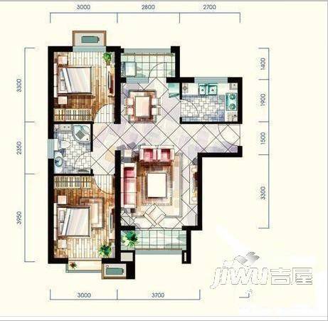 新城小区2室1厅1卫户型图