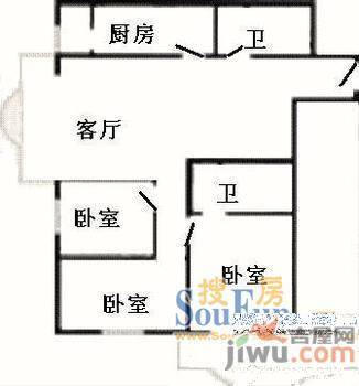 长虹新村2室1厅1卫户型图