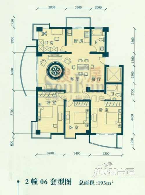 佳利秀水公寓1室1厅1卫62㎡户型图