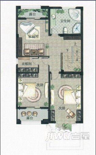 全景大厦住宅2室1厅1卫户型图