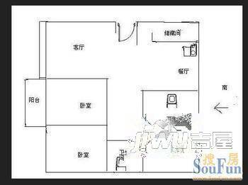 舒凯花苑2室1厅1卫户型图