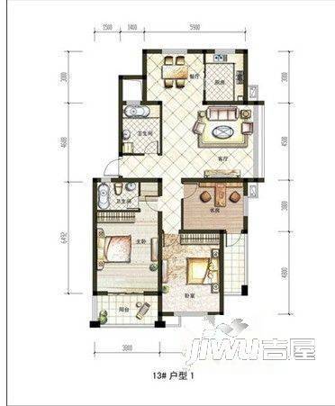 龙宫领域2室2厅2卫户型图