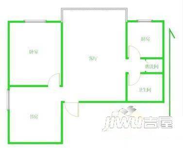 毓秀家园2室1厅1卫户型图