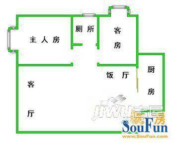 新胜花苑2室2厅1卫户型图