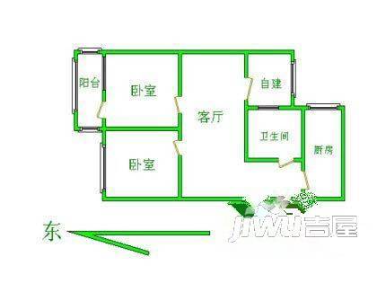 富丽花园3室1厅1卫户型图