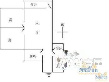 南通紫竹苑2室1厅1卫户型图