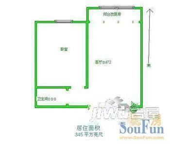 佳乐花苑3室1厅1卫户型图