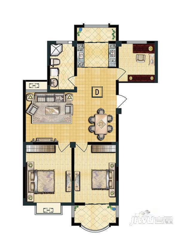 天龙逸园3室2厅1卫112㎡户型图