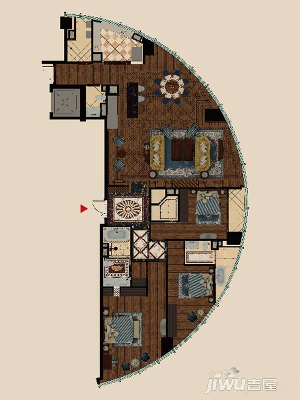 中南·世纪城3室2厅3卫230㎡户型图
