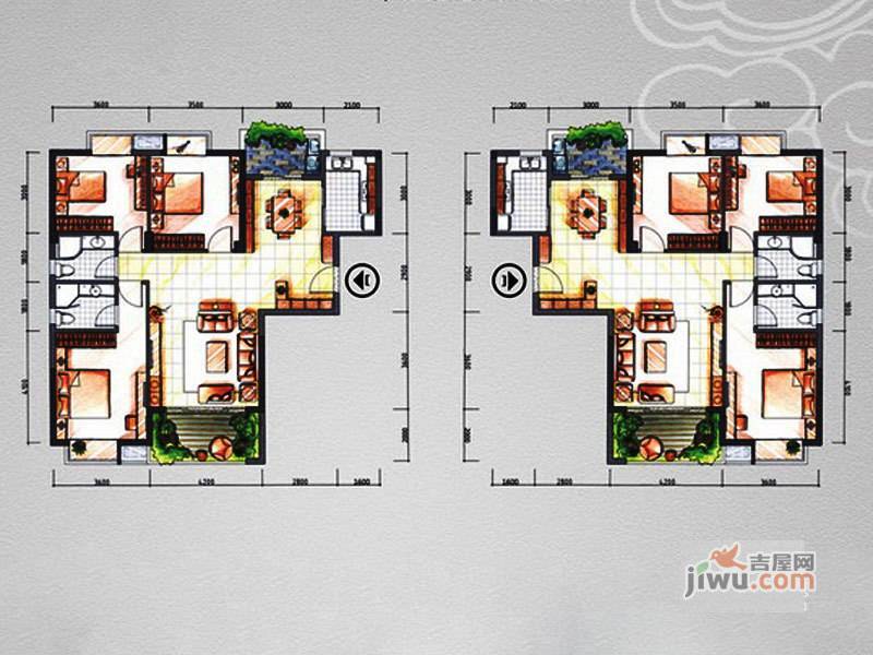 筼筜书院3室2厅2卫126.1㎡户型图