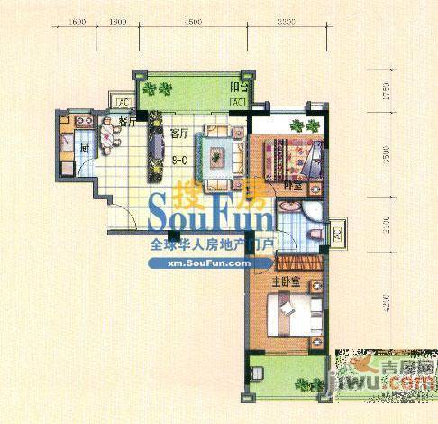 红树康桥2室2厅1卫84㎡户型图