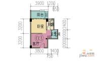 凯悦新城1室1厅1卫44㎡户型图