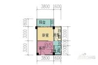 凯悦新城1室1厅1卫48.4㎡户型图