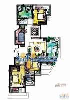 凤凰城3室2厅2卫128㎡户型图