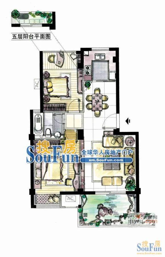 凤凰城3室2厅2卫128㎡户型图