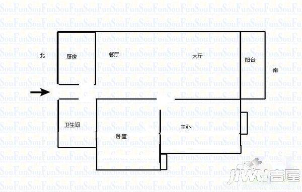 莲花四村3室2厅1卫户型图