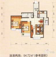 禾祥西民房2室2厅1卫户型图