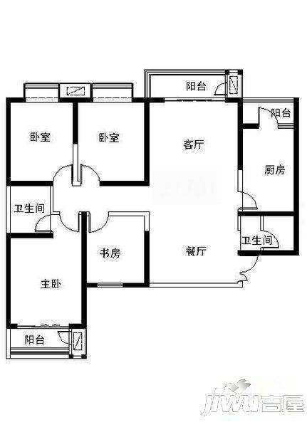 艺盛花园3室2厅1卫户型图