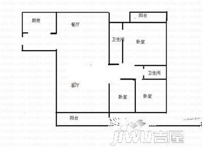 宝福大厦3室2厅1卫户型图