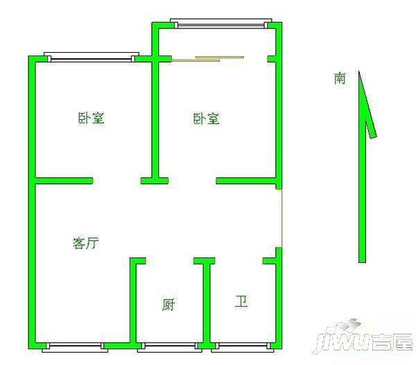 东浦路小区1室1厅1卫户型图