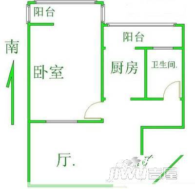 东浦路小区1室1厅1卫户型图