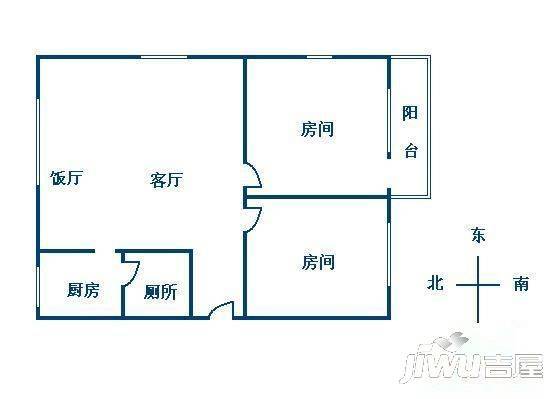 松柏公寓2室2厅1卫户型图
