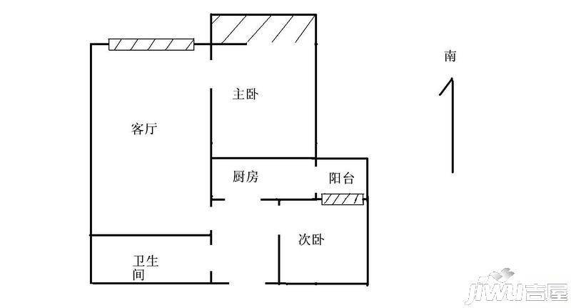 半山假期2室2厅1卫户型图