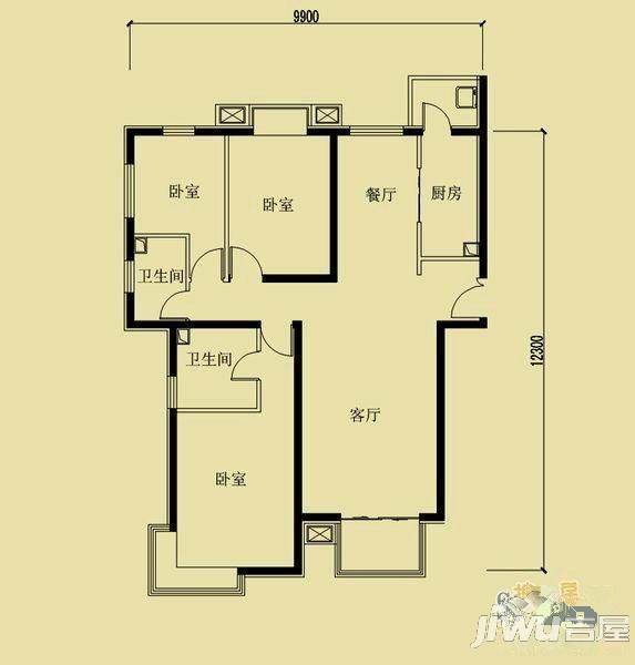 安溪大厦3室2厅1卫户型图