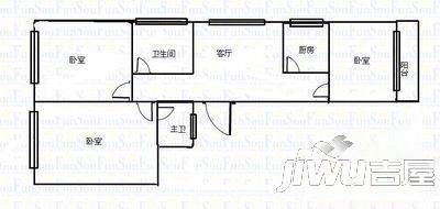 故宫新城3室2厅2卫97㎡户型图